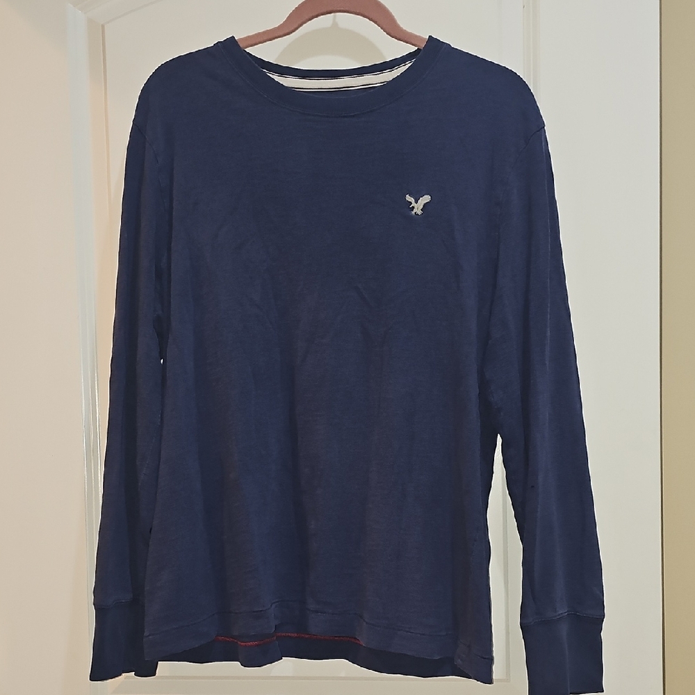 American Eagle Outfitters Dark Blue Slub Tee